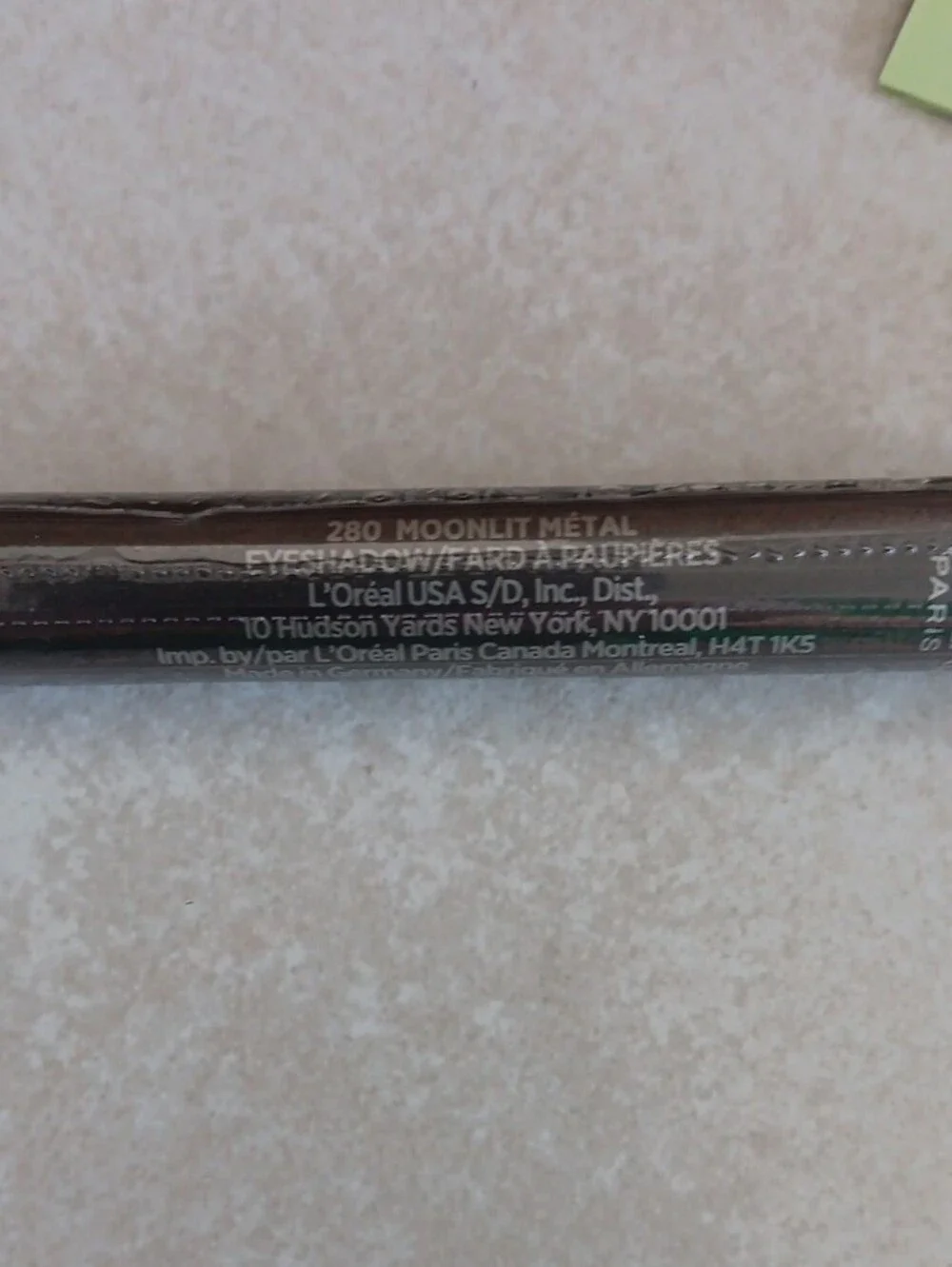 L'Oréal Le Shadow Stick Eyeshadow Pencil — Metallic Gray 1.4g New Sealed